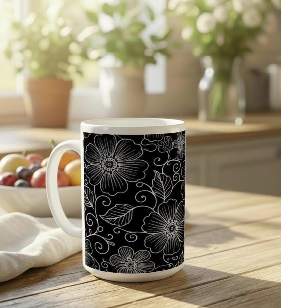 Floral Cups -  Large and Small Ceramic Mug