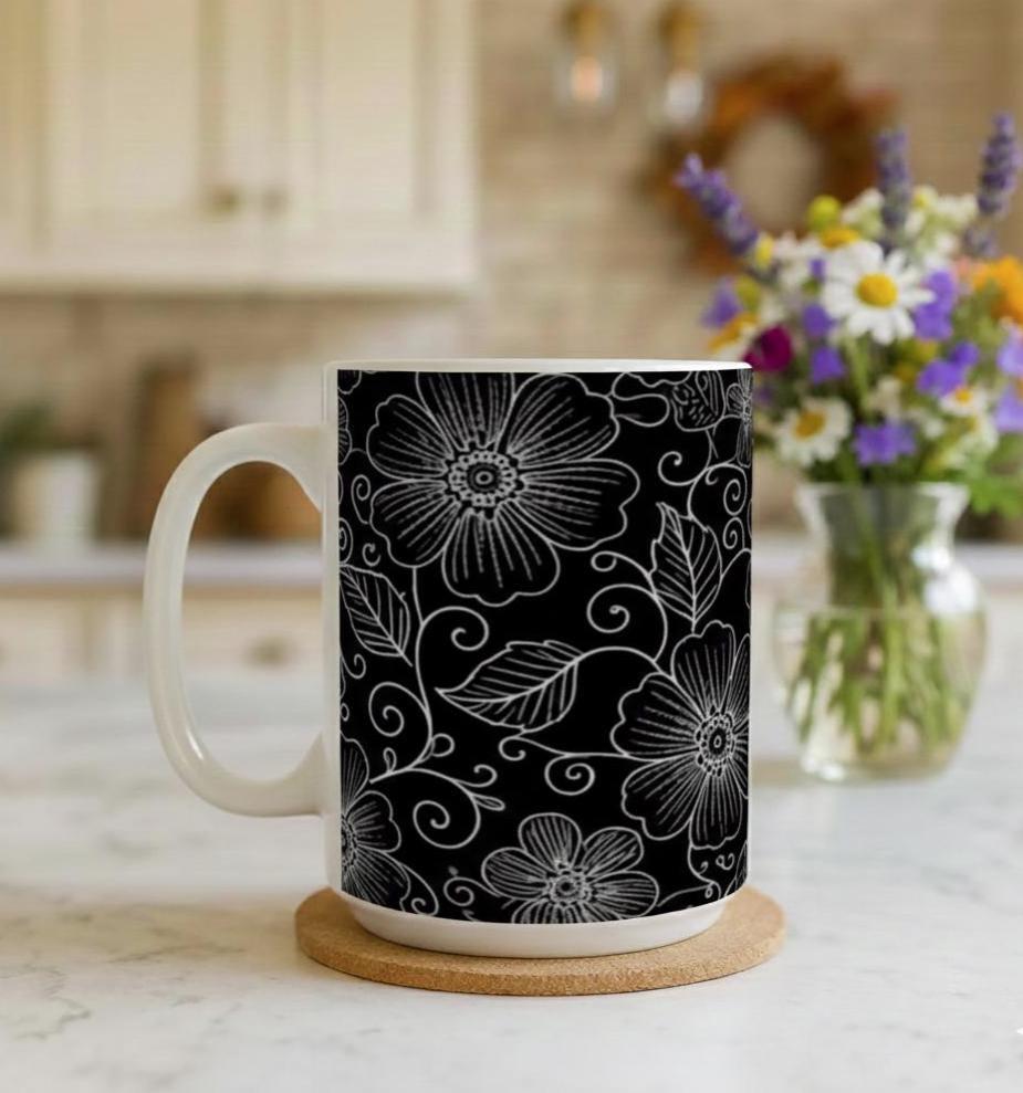 Floral Cups -  Large and Small Ceramic Mug