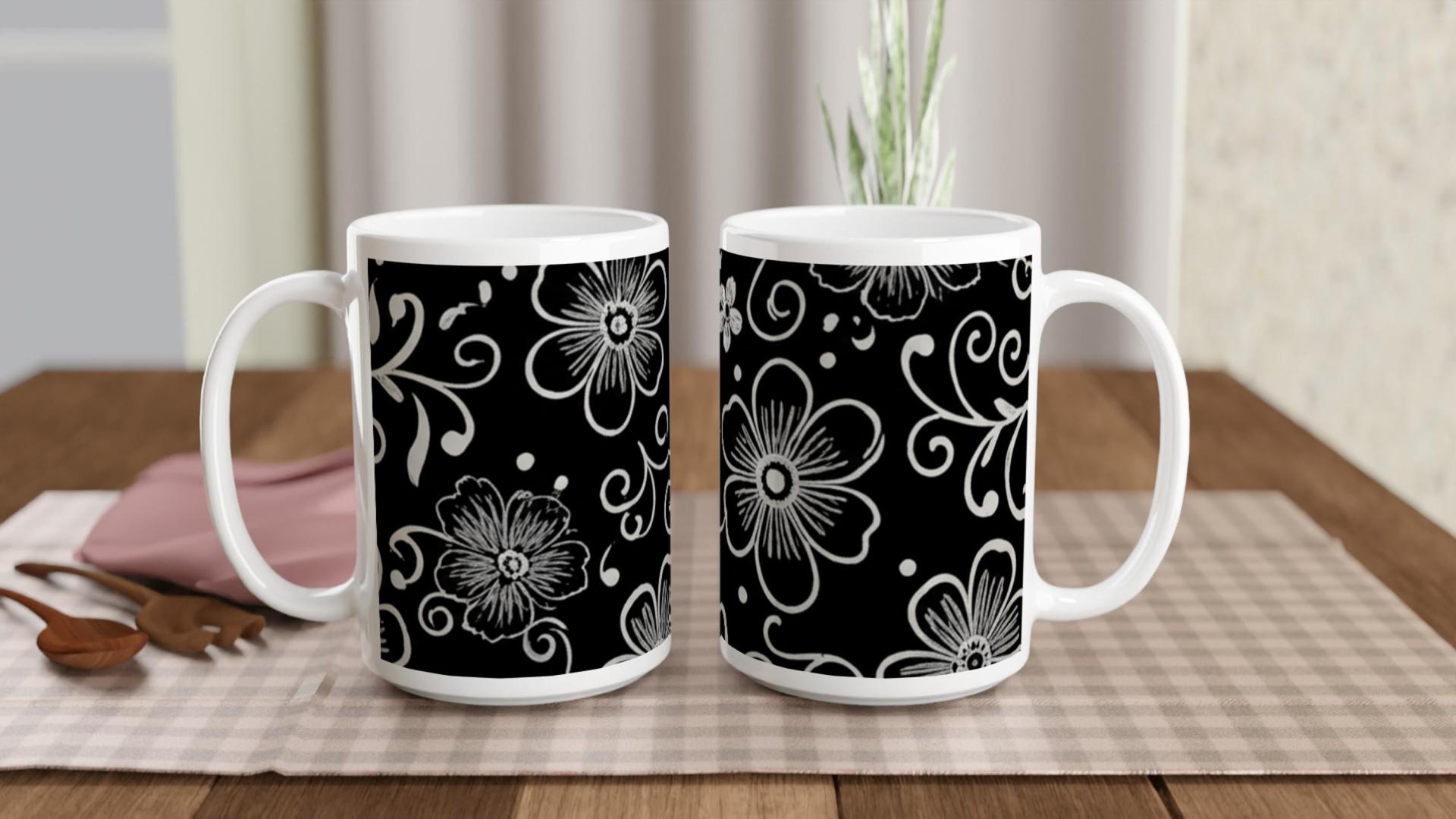 Floral Cups -  Large and Small Ceramic Mug