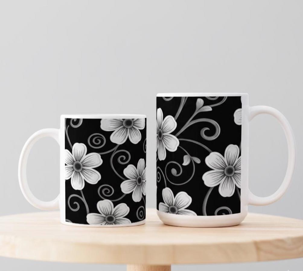 Floral Cups -  Large and Small Ceramic Mug