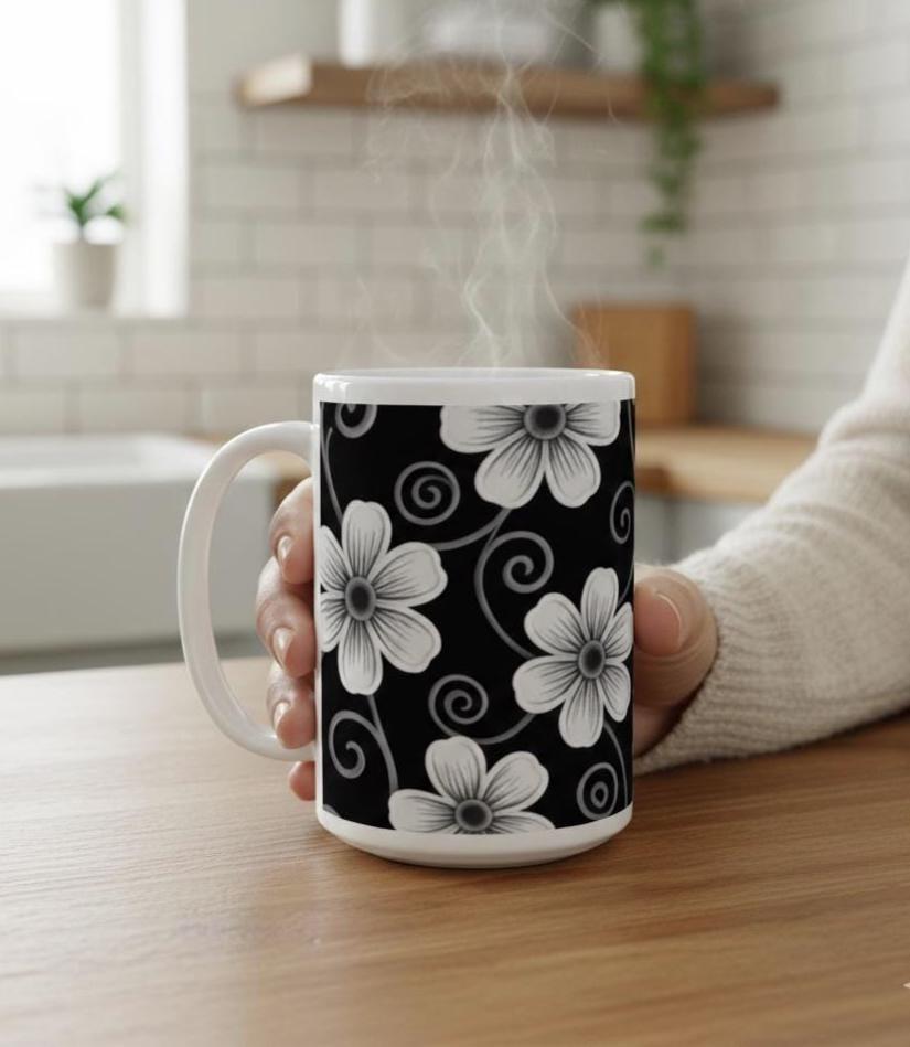 Floral Cups -  Large and Small Ceramic Mug