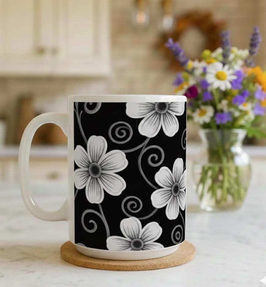 Floral Cups -  Large and Small Ceramic Mug
