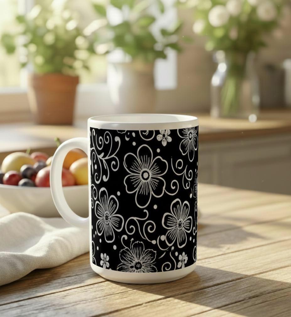 Floral Cups -  Large and Small Ceramic Mug