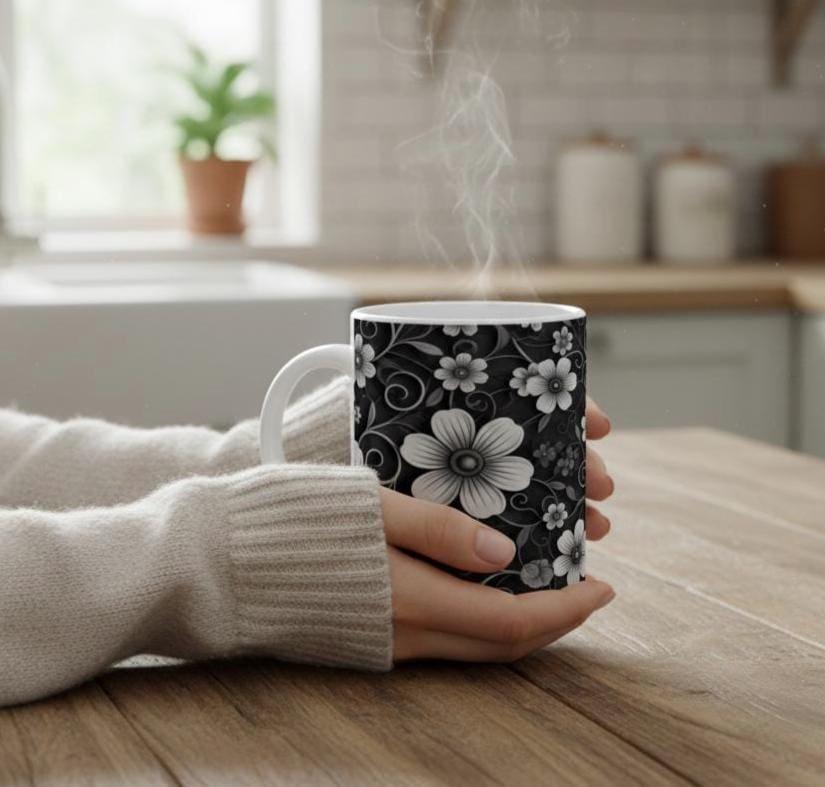 Floral Cups -  Large and Small Ceramic Mug