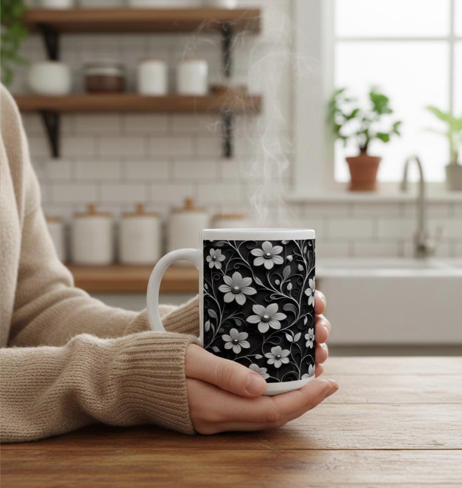 Floral Cups -  Large and Small Ceramic Mug