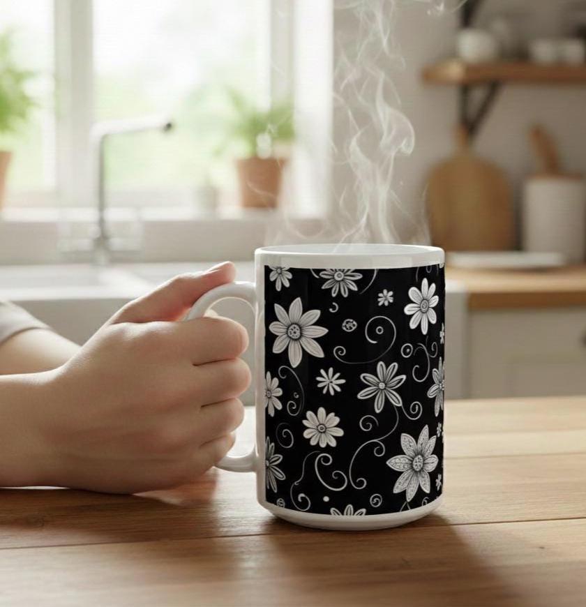 Floral Cups -  Large and Small Ceramic Mugs