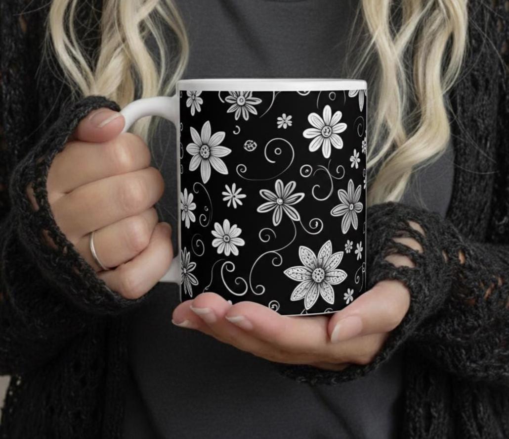 Floral Cups -  Large and Small Ceramic Mugs