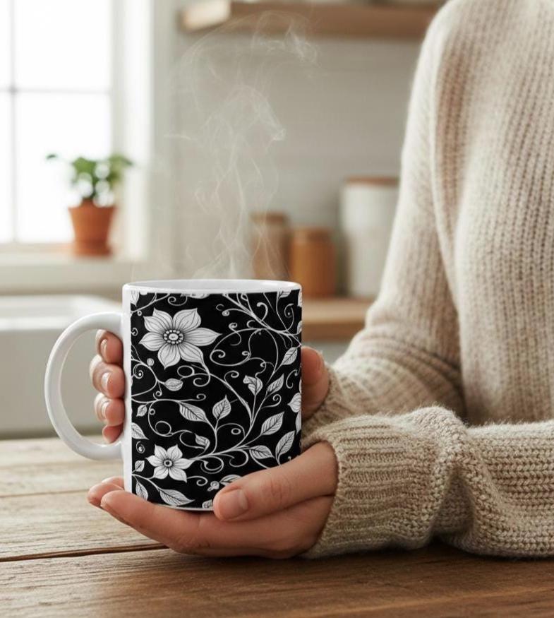 Floral Cups -  Large and Small Ceramic Mug