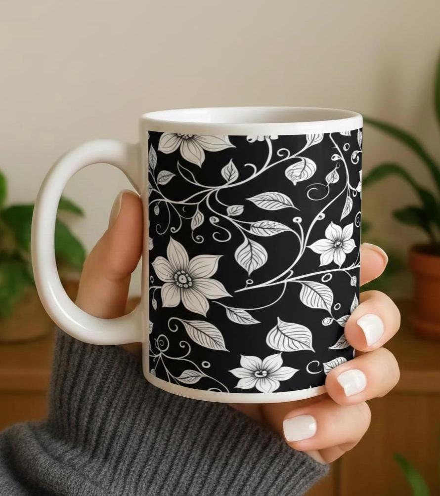 Floral Cups -  Large and Small Ceramic Mug