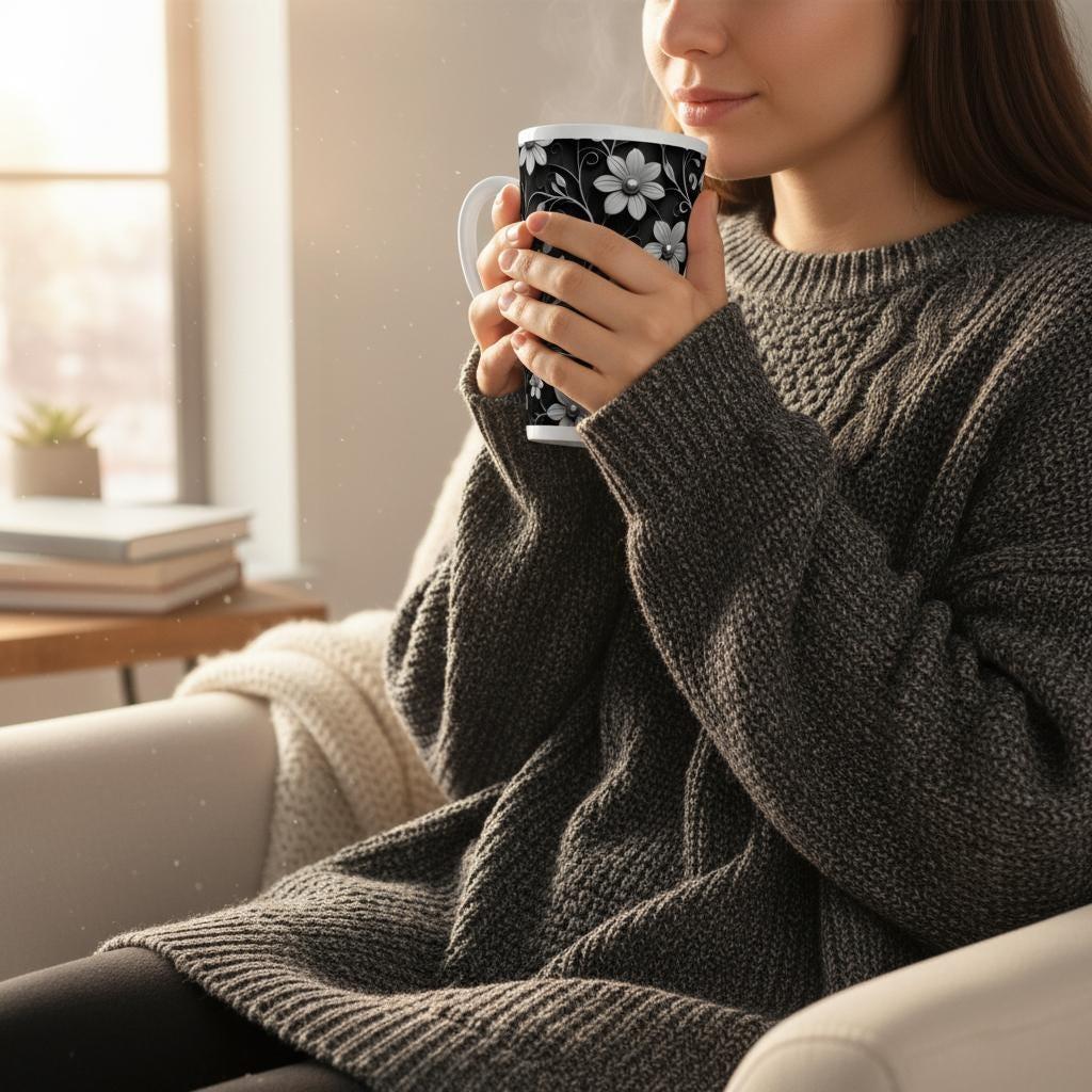 Latte 17oz Ceramic Mug - Coffee or Tea Cup, Extra Tall