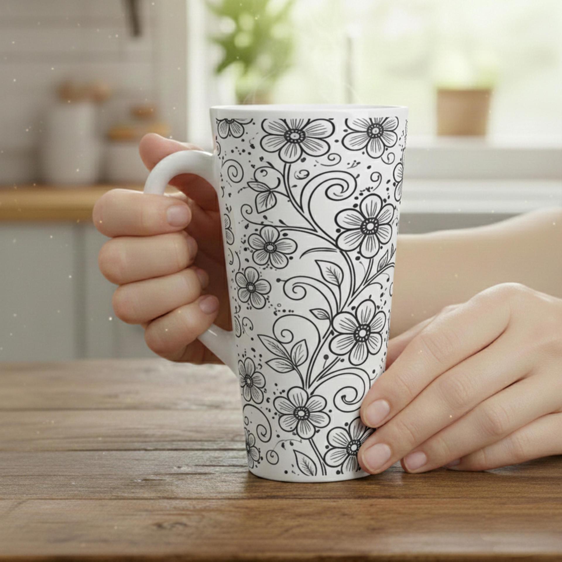 Latte 17oz Ceramic Mug - Coffee or Tea Cup, Extra Tall