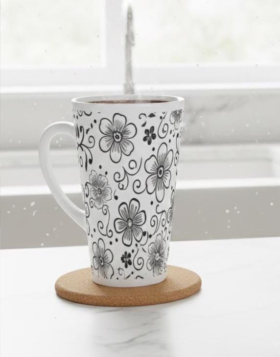 Latte 17oz Ceramic Mug - Coffee or Tea Cup, Extra Tall