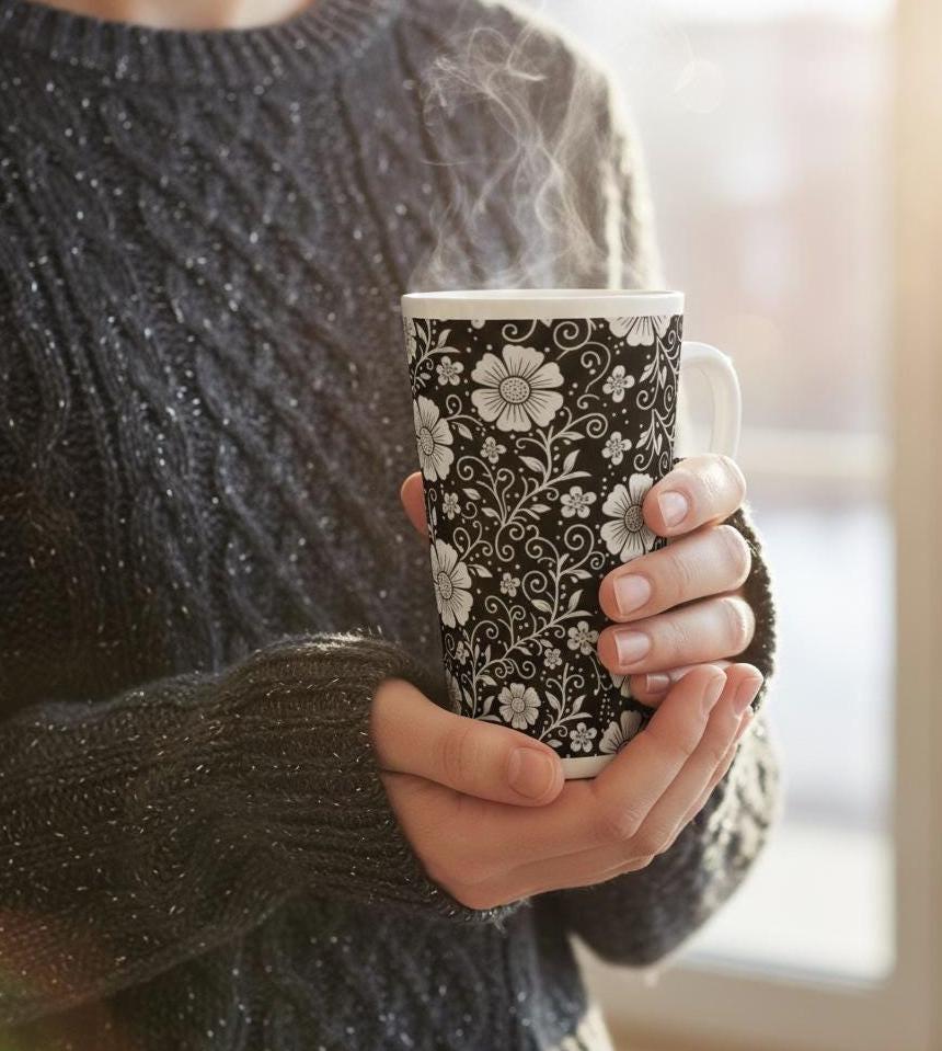 Latte 17oz Ceramic Mug - Coffee or Tea Cup, Extra Tall