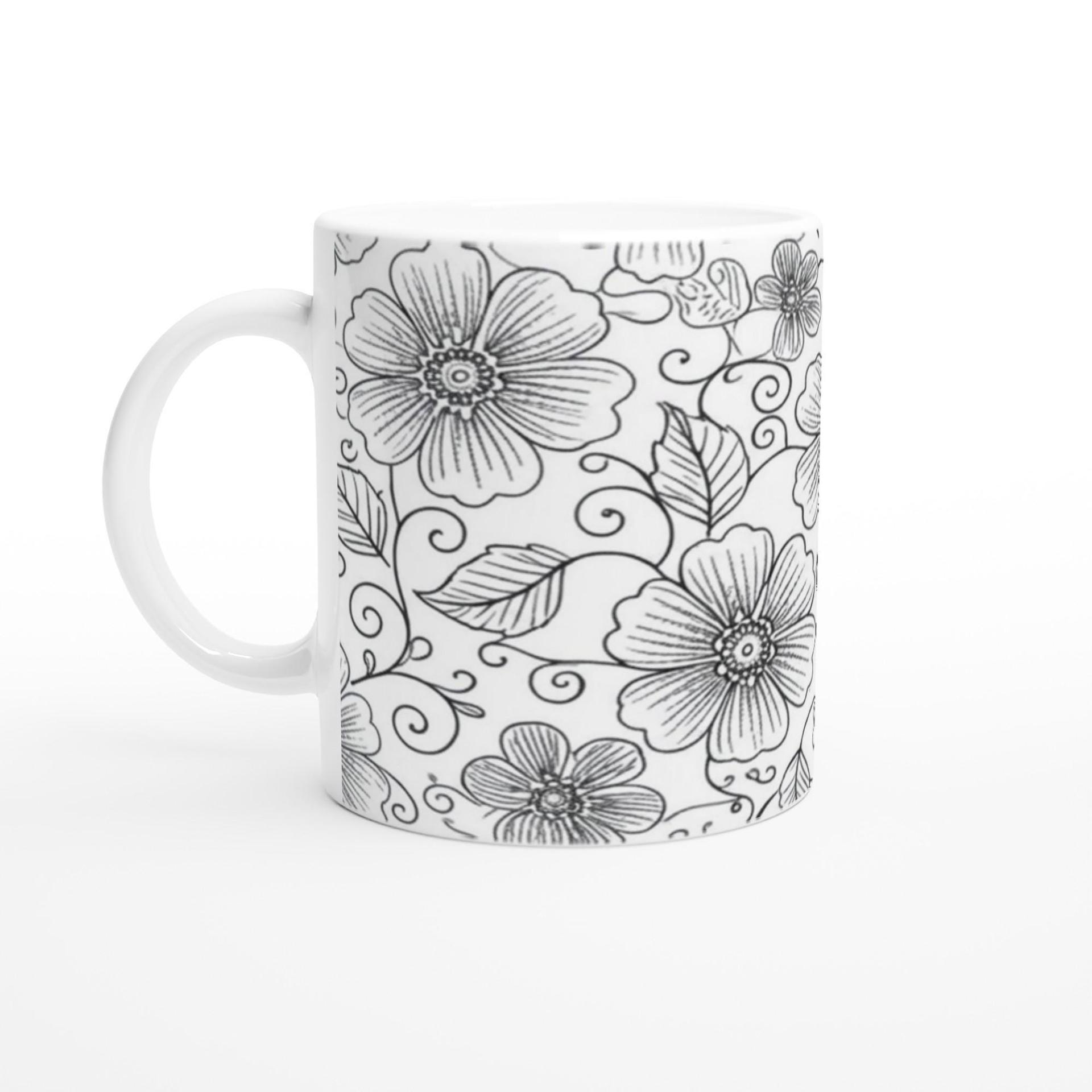 Floral Cups -  Large and Small Ceramic Mug