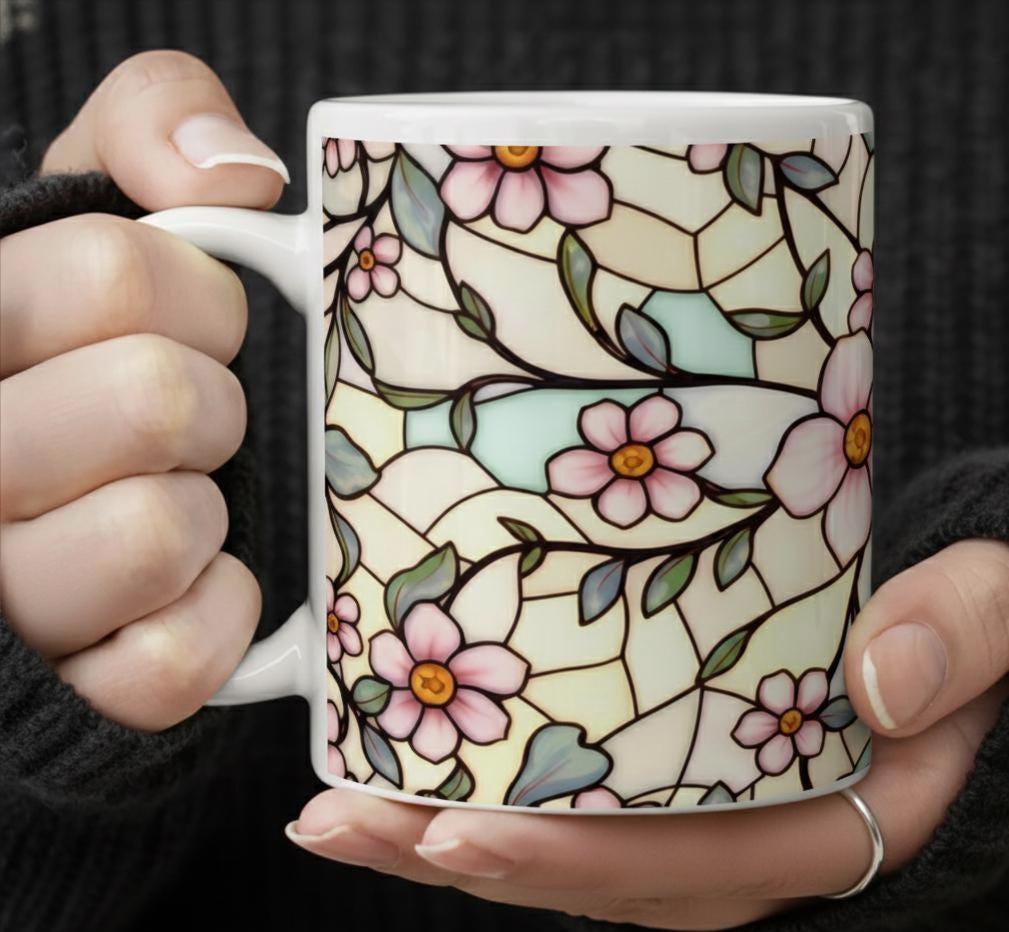 Floral Cups -  Large and Small Ceramic Mug
