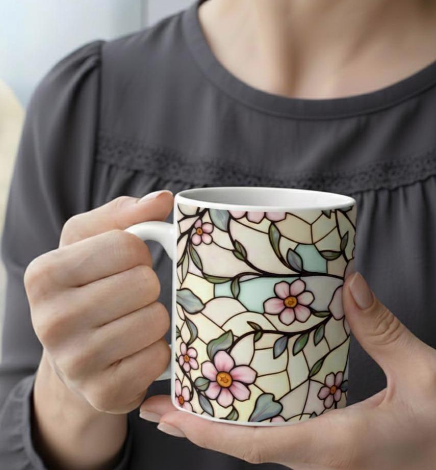 Floral Cups -  Large and Small Ceramic Mug