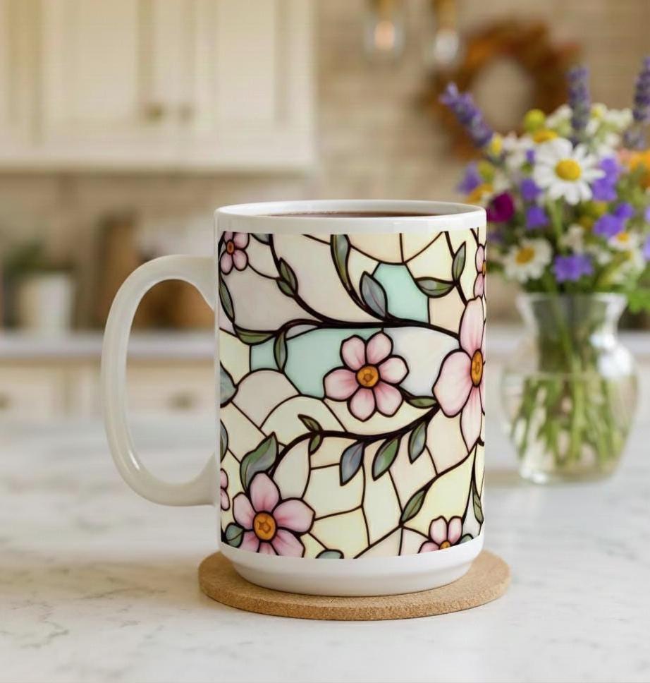 Floral Cups -  Large and Small Ceramic Mug