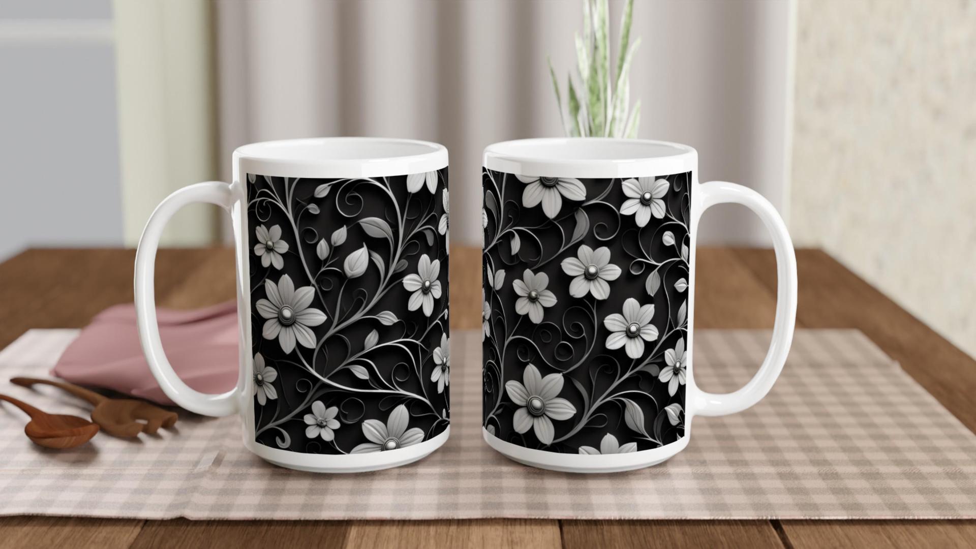 Floral Cups -  Large and Small Ceramic Mug
