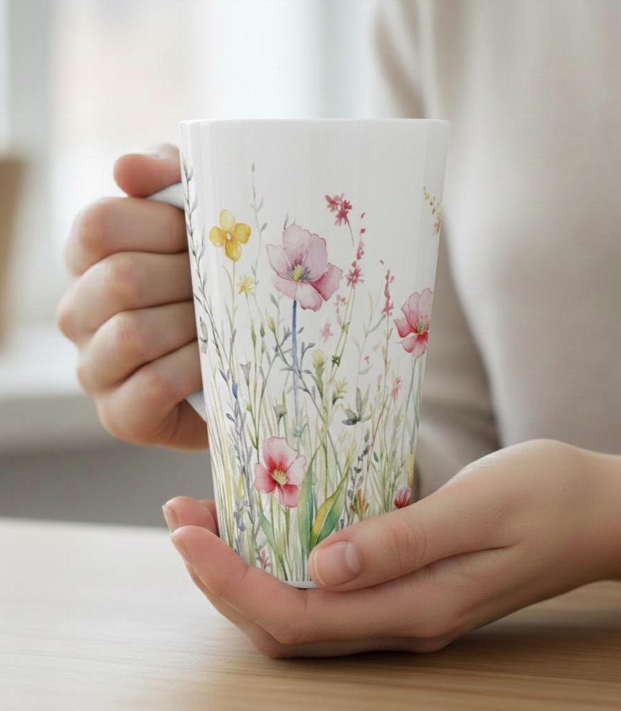 Latte 17oz Ceramic Mug - Coffee or Tea Cup, Extra Tall