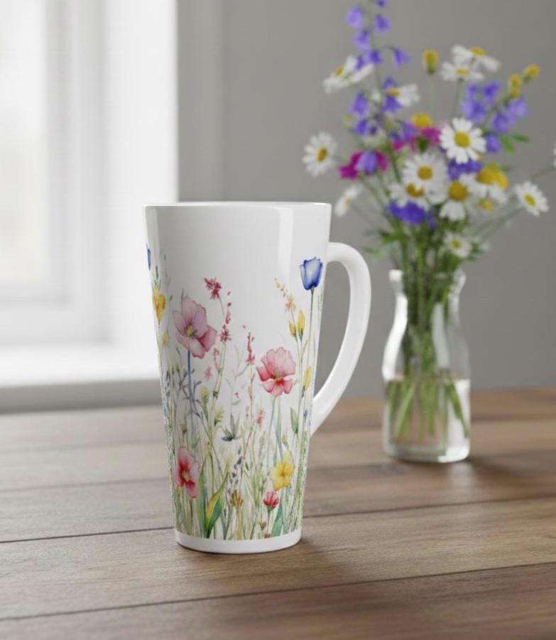 Latte 17oz Ceramic Mug - Coffee or Tea Cup, Extra Tall