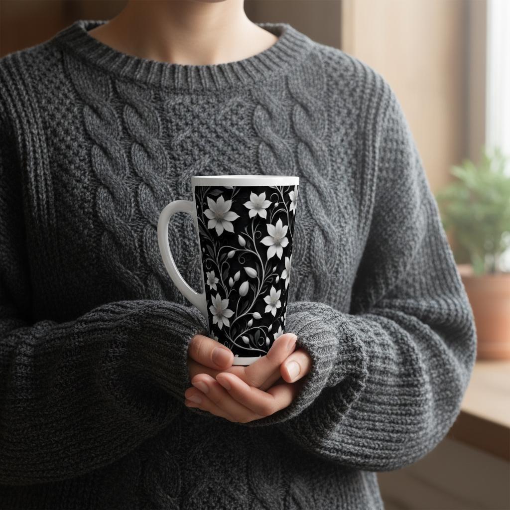 Latte 17oz Ceramic Mug - Coffee or Tea Cup, Extra Tall