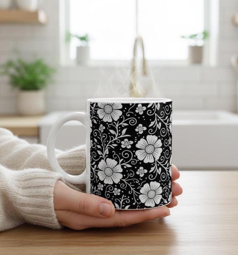 Floral Cups -  Large and Small Ceramic Mugs