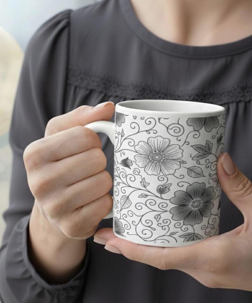 Floral Cups -  Large and Small Ceramic Mug