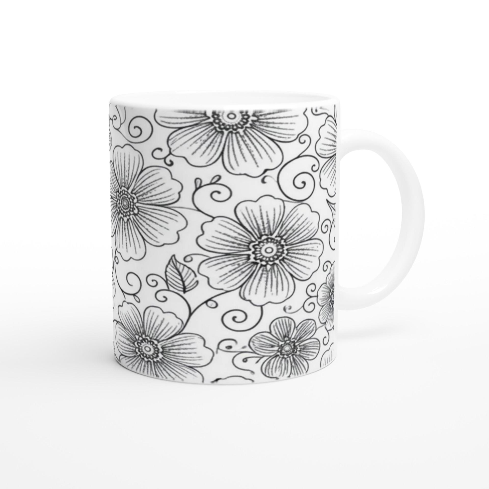 Floral Cups -  Large and Small Ceramic Mug
