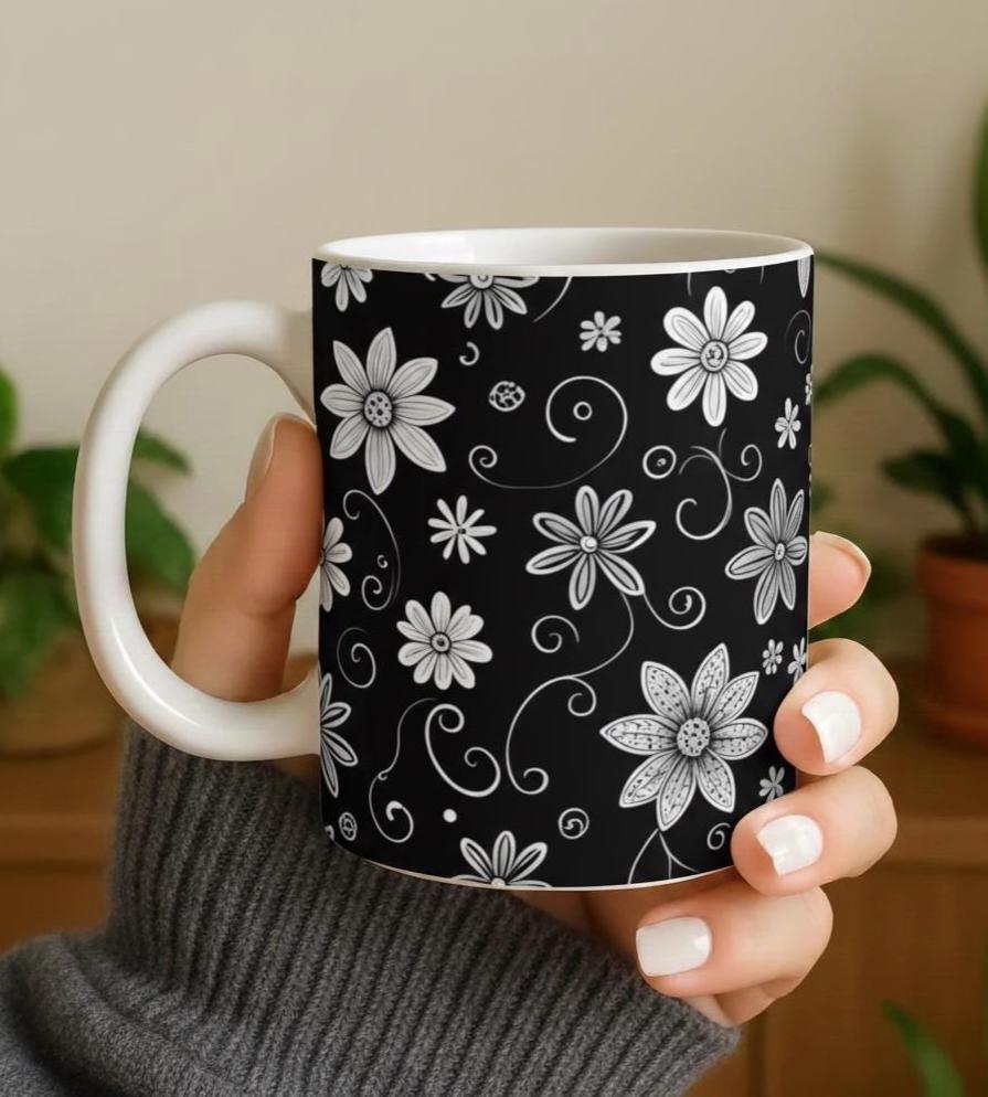 Floral Cups -  Large and Small Ceramic Mugs
