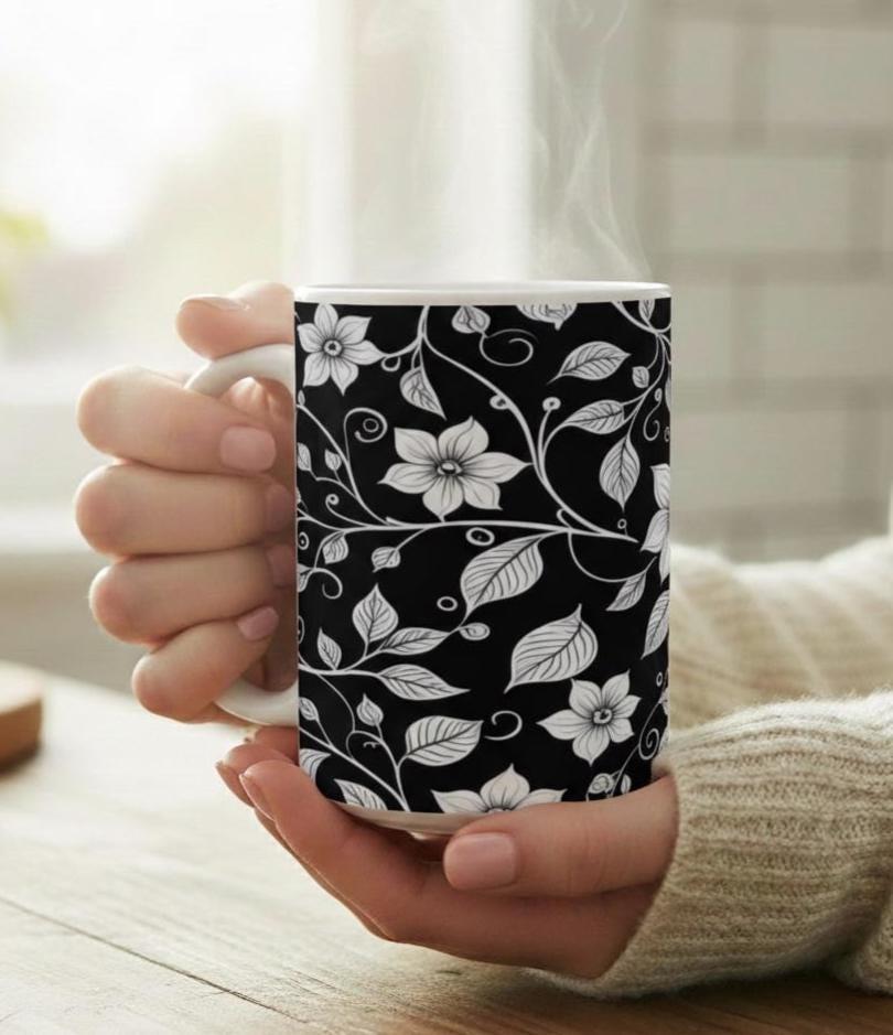 Floral Cups -  Large and Small Ceramic Mug