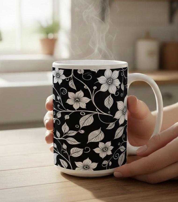 Floral Cups -  Large and Small Ceramic Mug