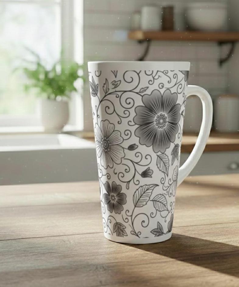 Latte 17oz Ceramic Mug - Coffee or Tea Cup, Extra Tall