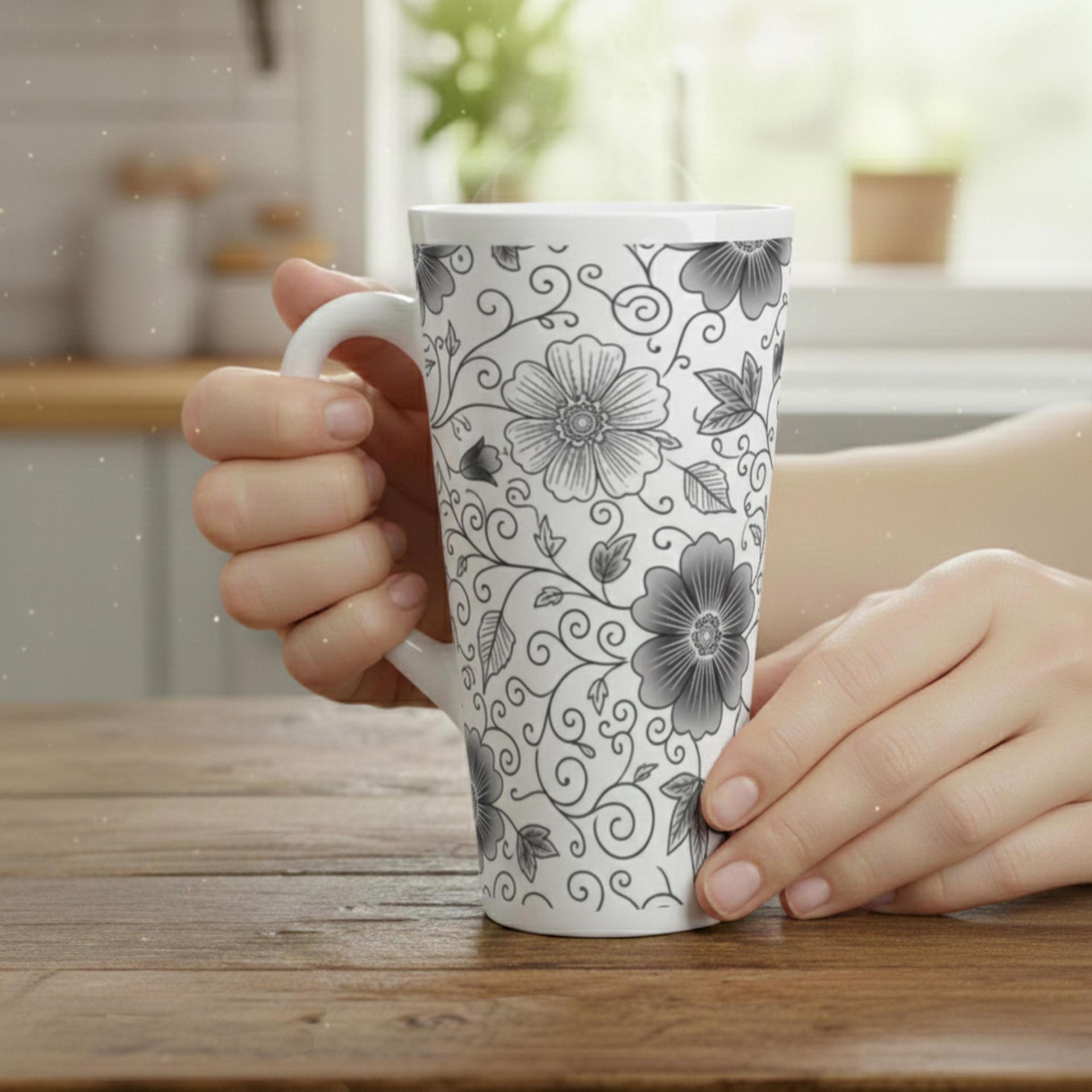 Latte 17oz Ceramic Mug - Coffee or Tea Cup, Extra Tall