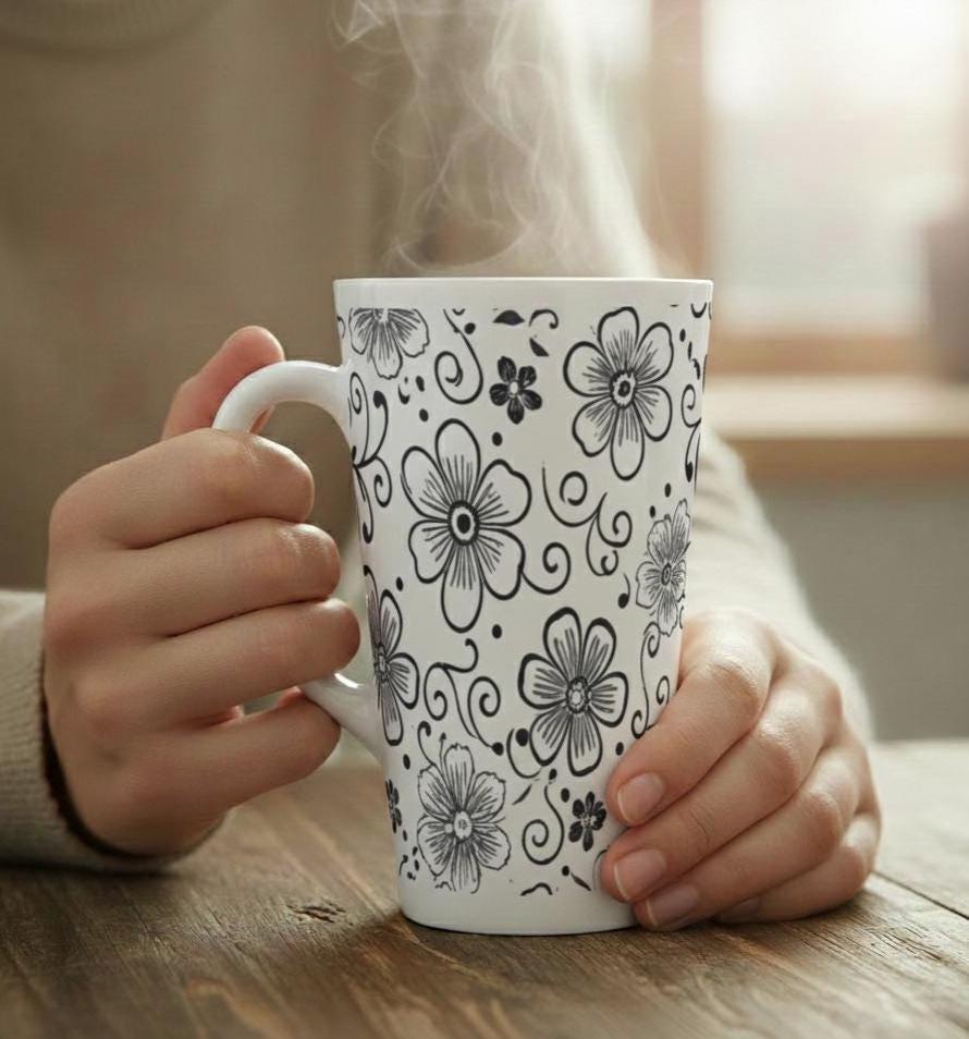 Latte 17oz Ceramic Mug - Coffee or Tea Cup, Extra Tall