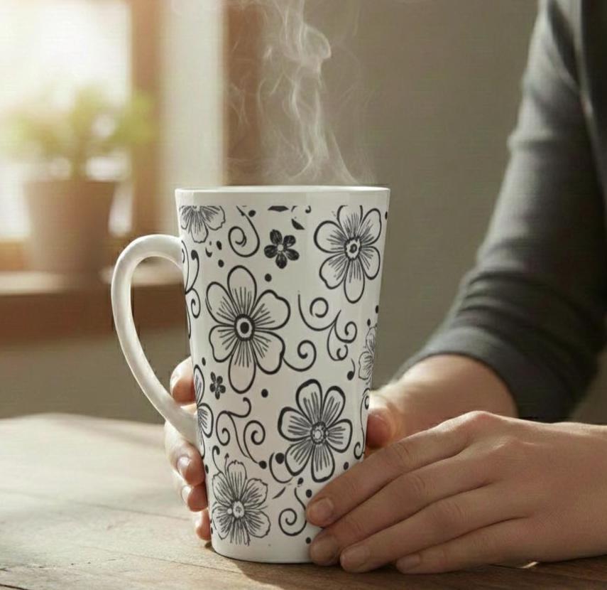 Latte 17oz Ceramic Mug - Coffee or Tea Cup, Extra Tall