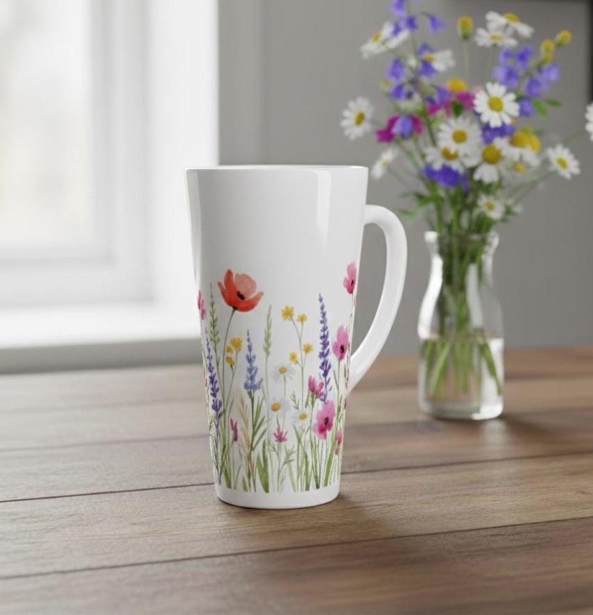 Latte 17oz Ceramic Mug - Coffee or Tea Cup, Extra Tall