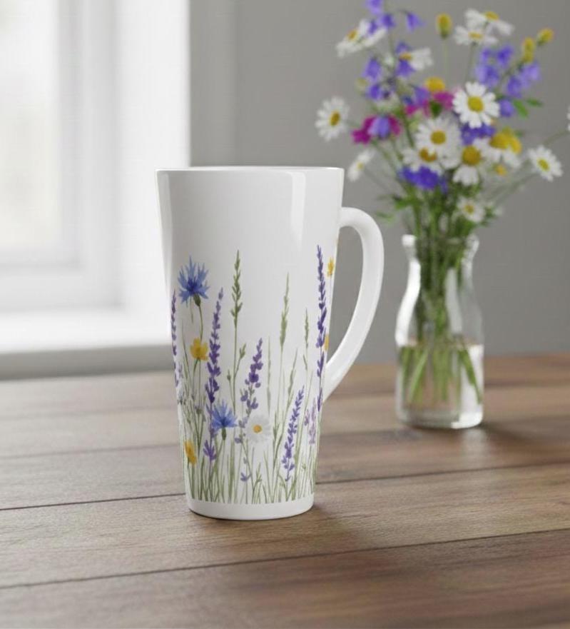 Latte 17oz Ceramic Mug - Coffee or Tea Cup, Extra Tall