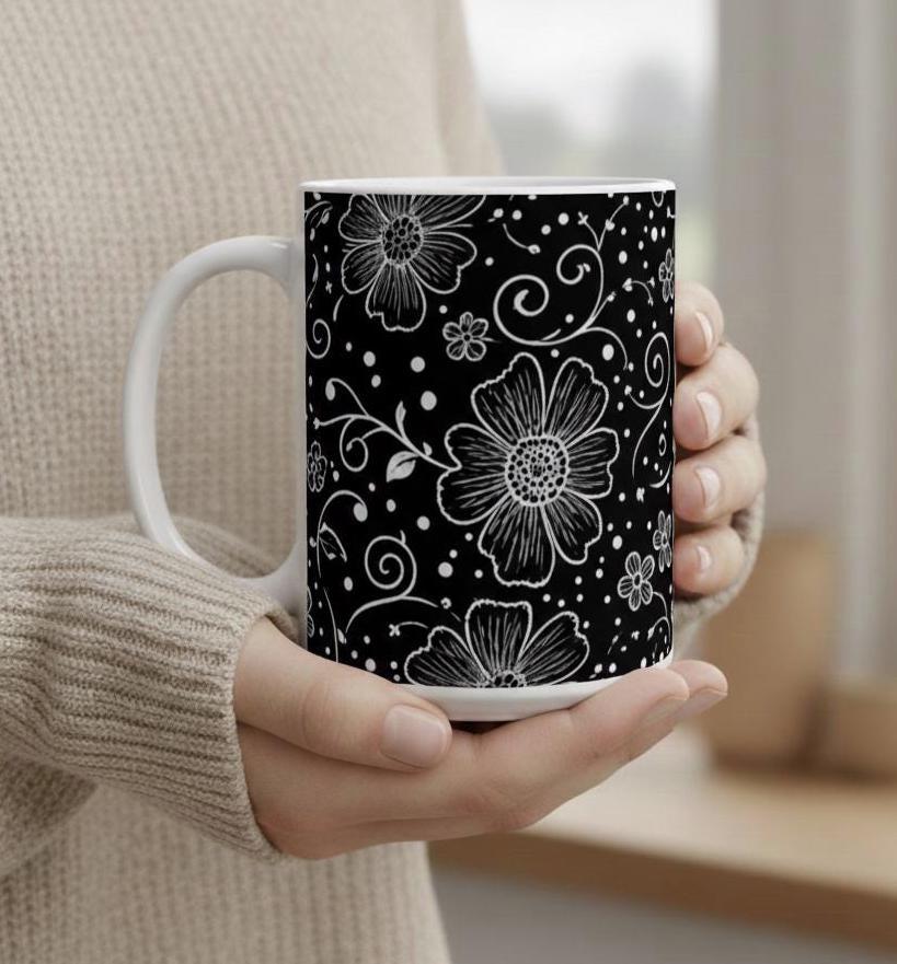 Floral Cups -  Large and Small Ceramic Mugs