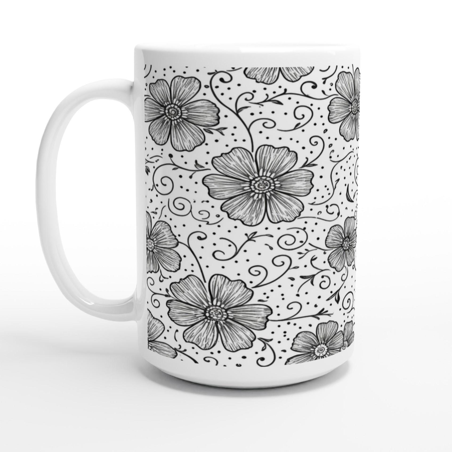 Floral Cups -  Large and Small Ceramic Mugs