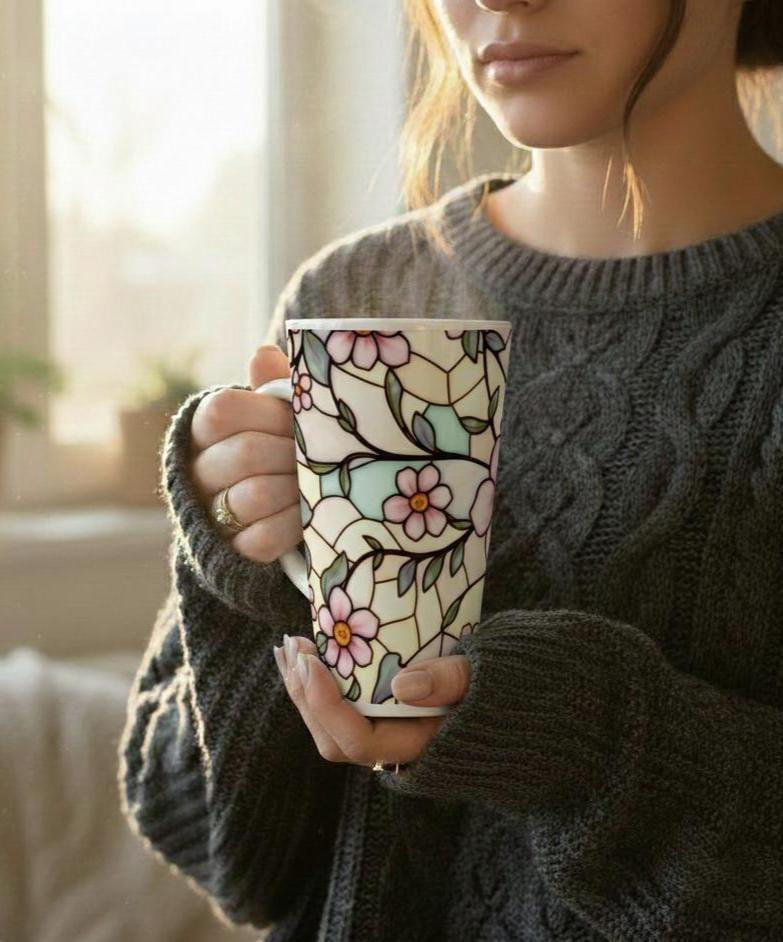 Latte 17oz Ceramic Mug - Coffee or Tea Cup, Extra Tall