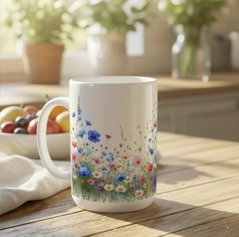 Floral Cups -  Large and Small Ceramic Mugs