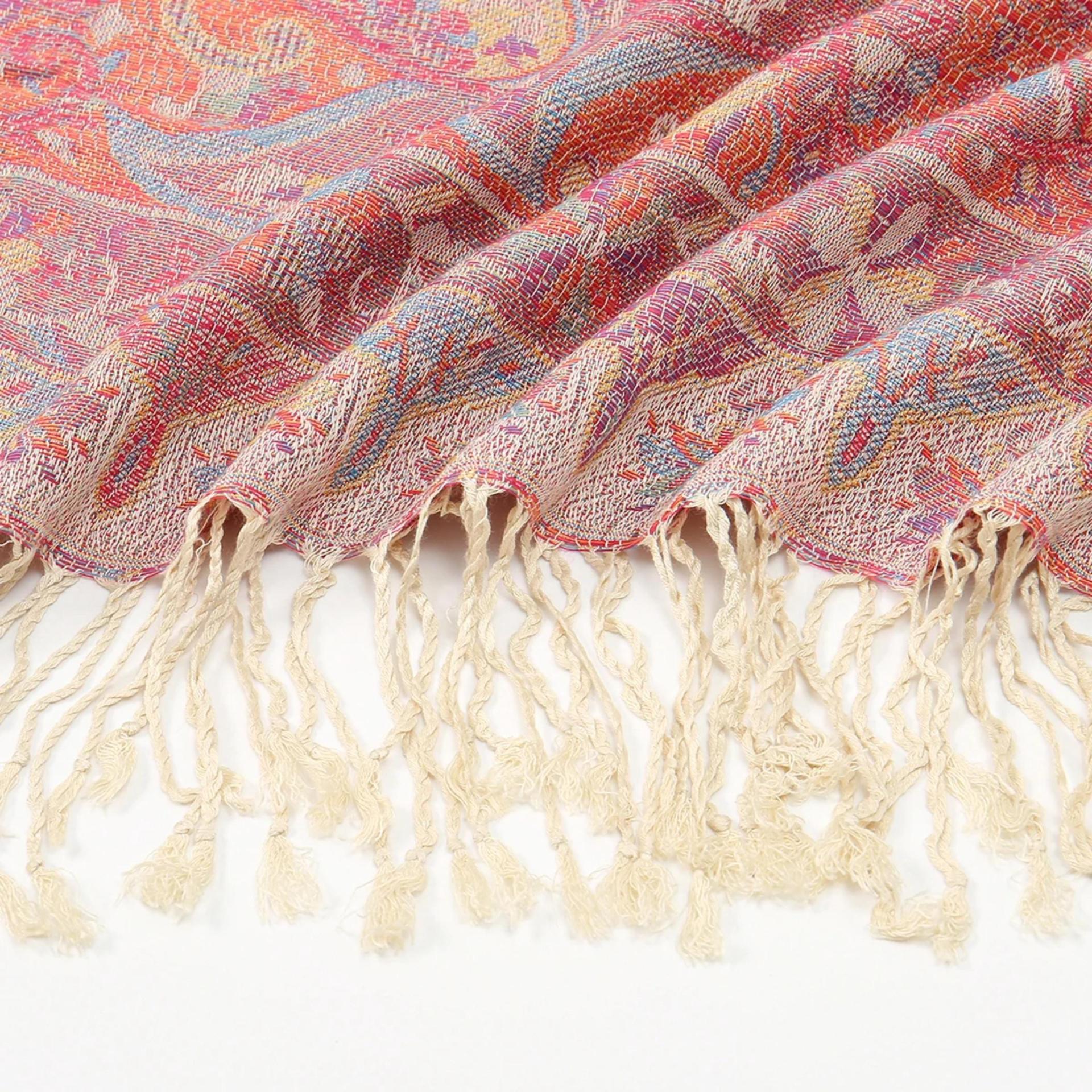 Reversible Soft Pashmina Shawl & Scarf for Women, Jacquard Brocade, Shawl, Sarong or Head Wraps