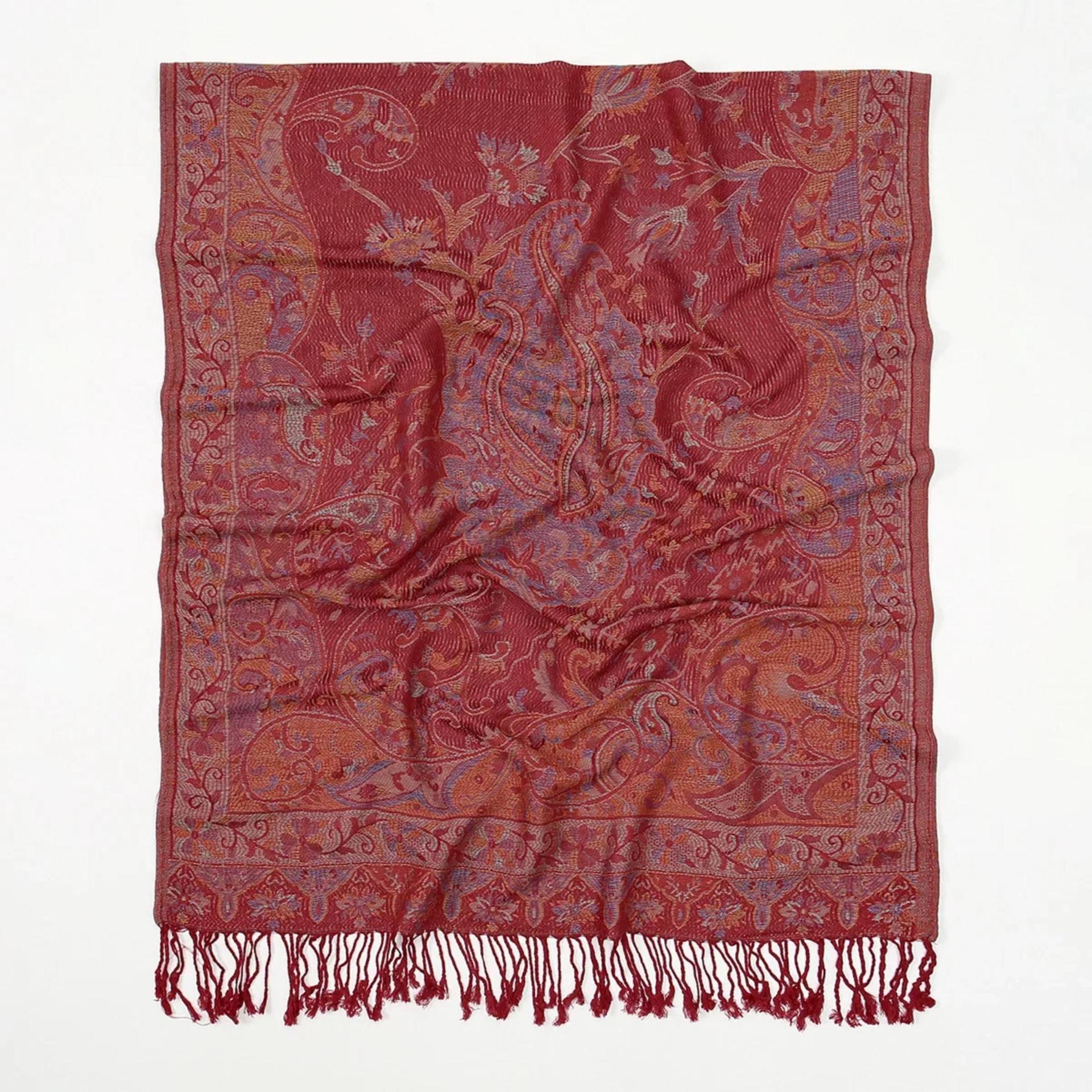 Reversible Soft Pashmina Shawl & Scarf for Women, Jacquard Brocade, Shawl, Sarong or Head Wraps