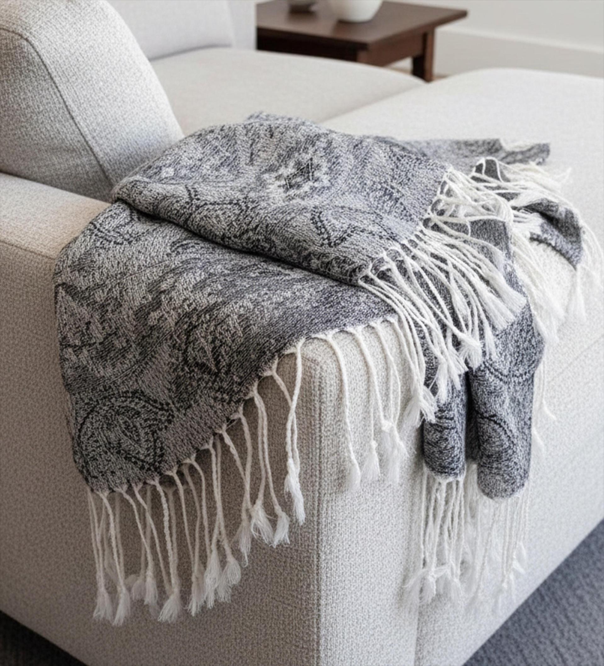 Reversible Soft Pashmina Shawl & Scarf for Women, Jacquard Brocade, Shawl, Sarong or Head Wraps