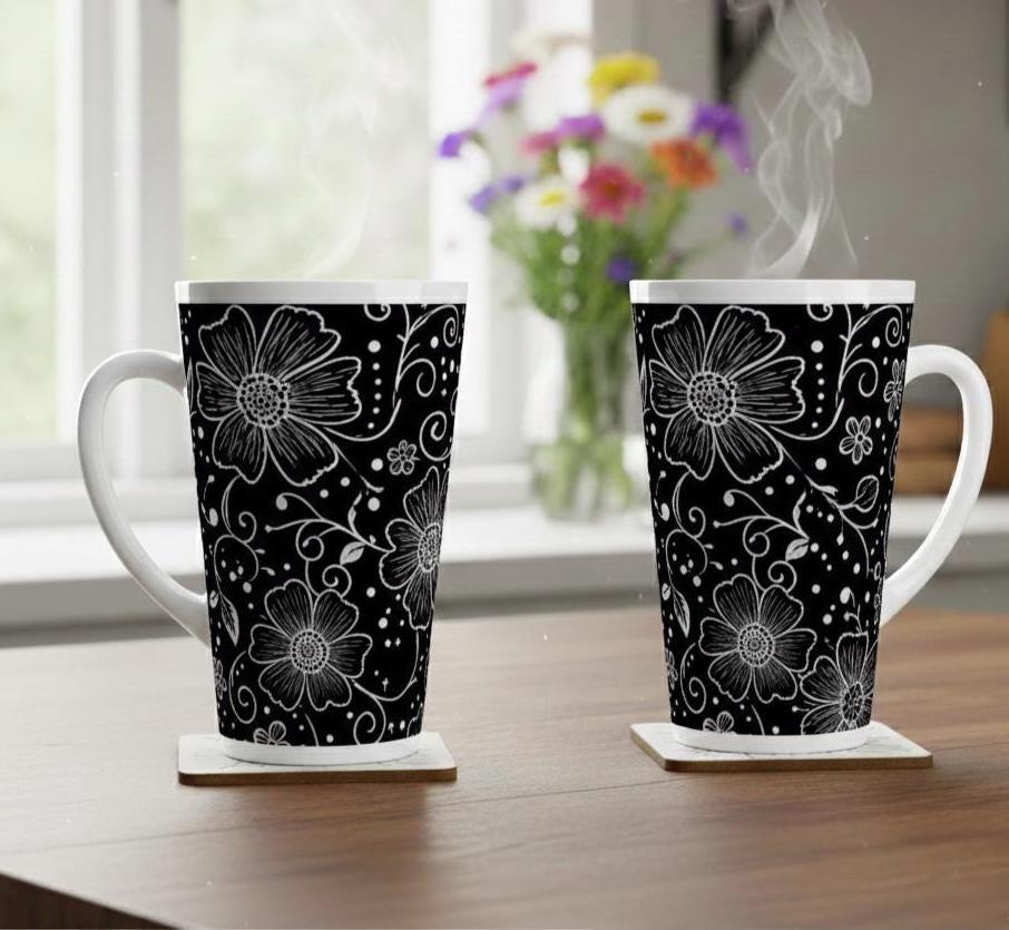 Latte 17oz Ceramic Mug - Coffee or Tea Cup, Extra Tall