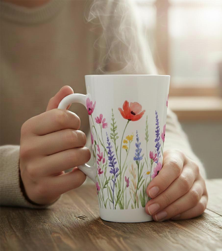 Latte 17oz Ceramic Mug - Coffee or Tea Cup, Extra Tall