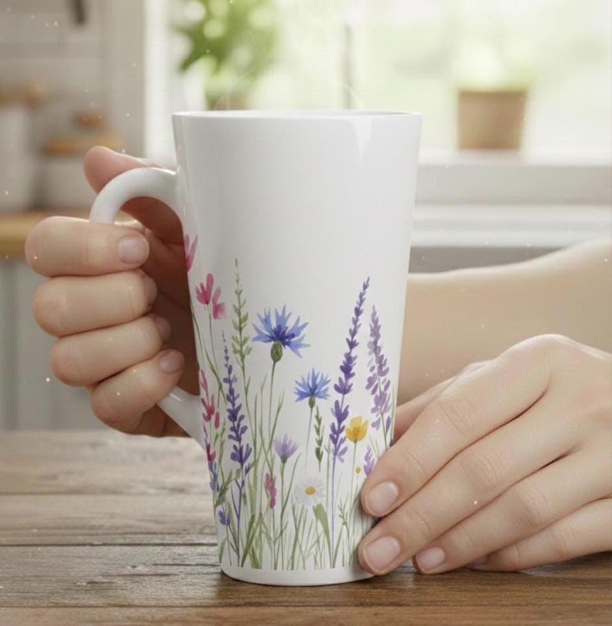 Latte 17oz Ceramic Mug - Coffee or Tea Cup, Extra Tall