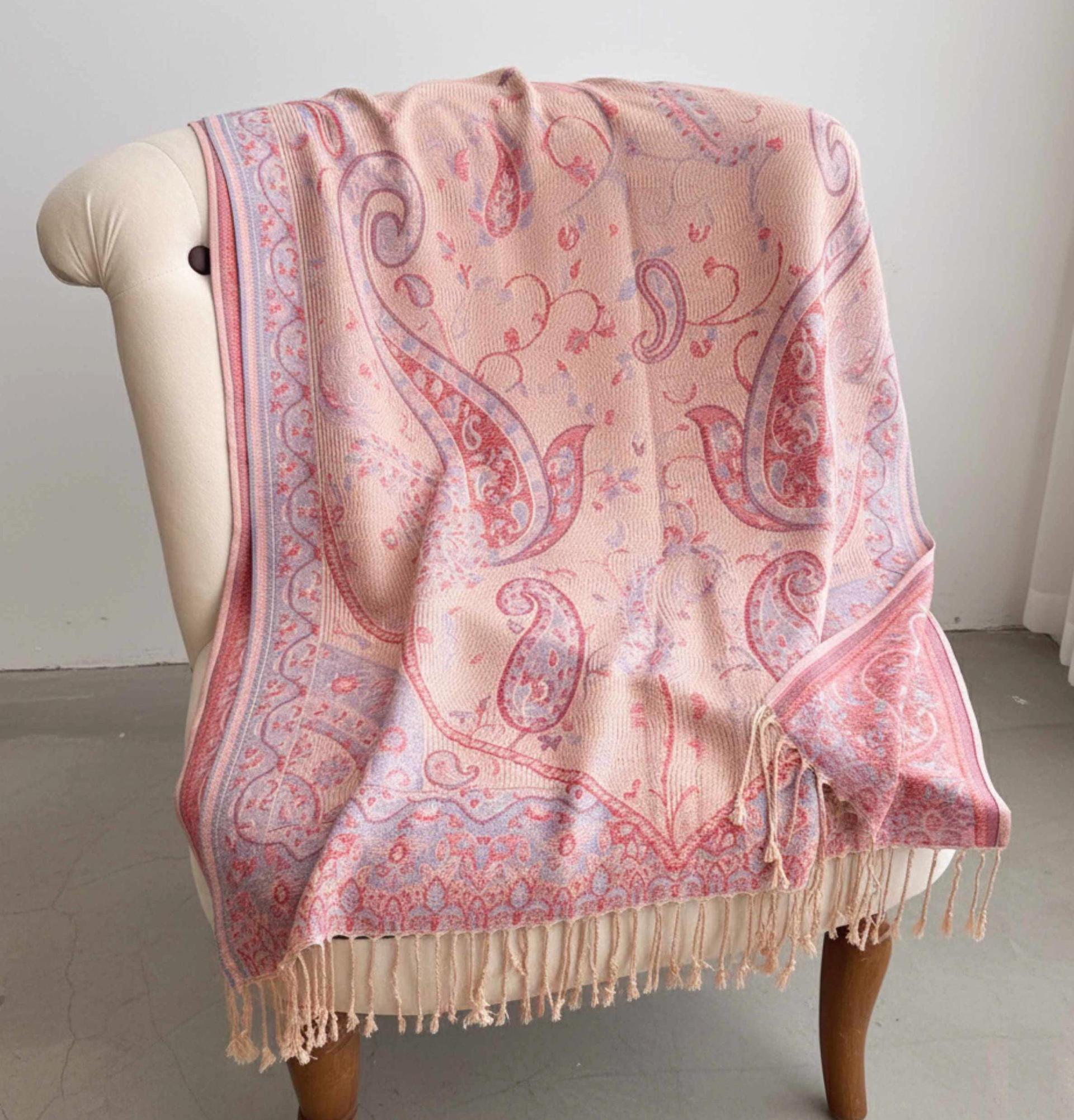 Soft Pashmina Shawl & Scarf for Women, Jacquard Brocade, Shawl, Sarong or Head Wraps