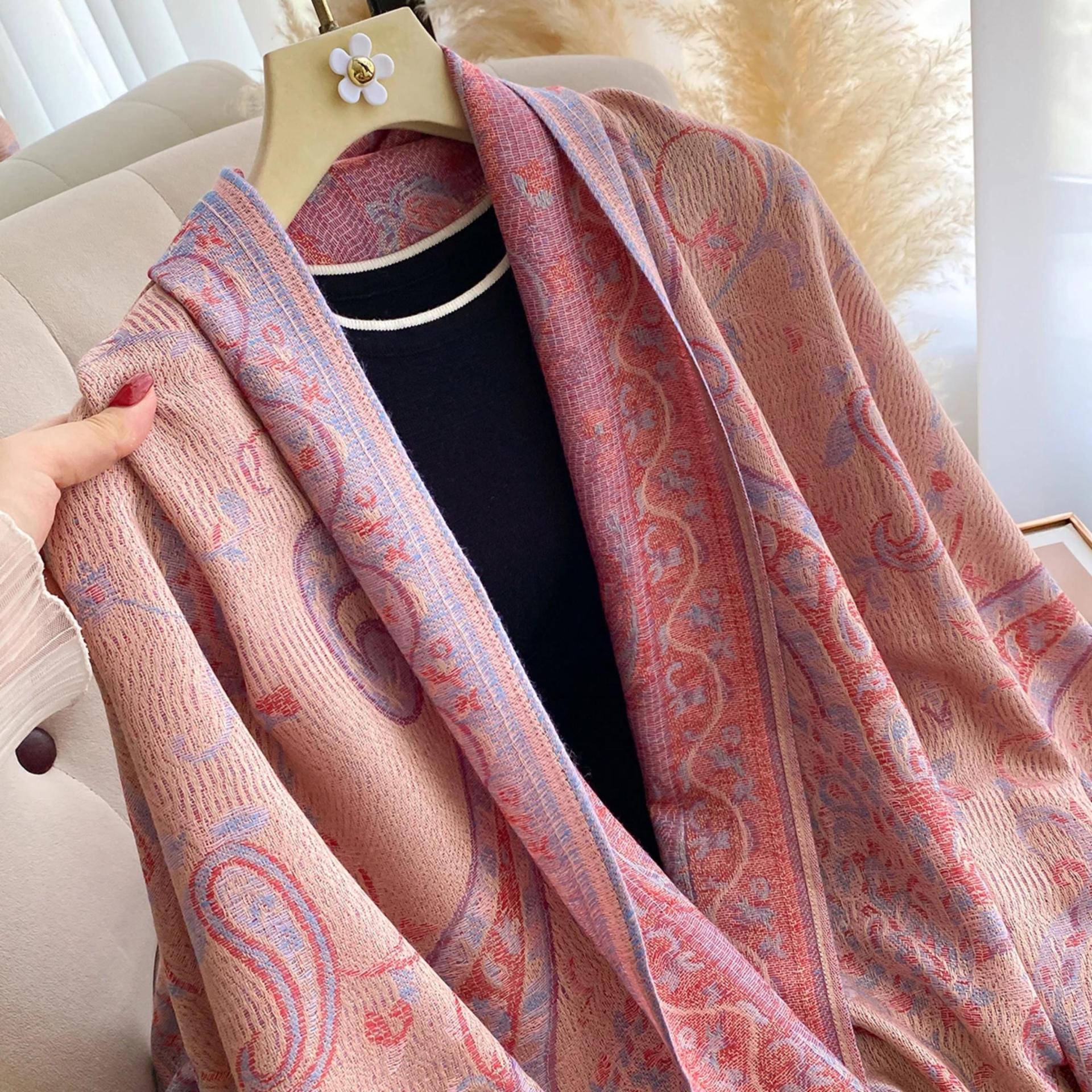Soft Pashmina Shawl & Scarf for Women, Jacquard Brocade, Shawl, Sarong or Head Wraps