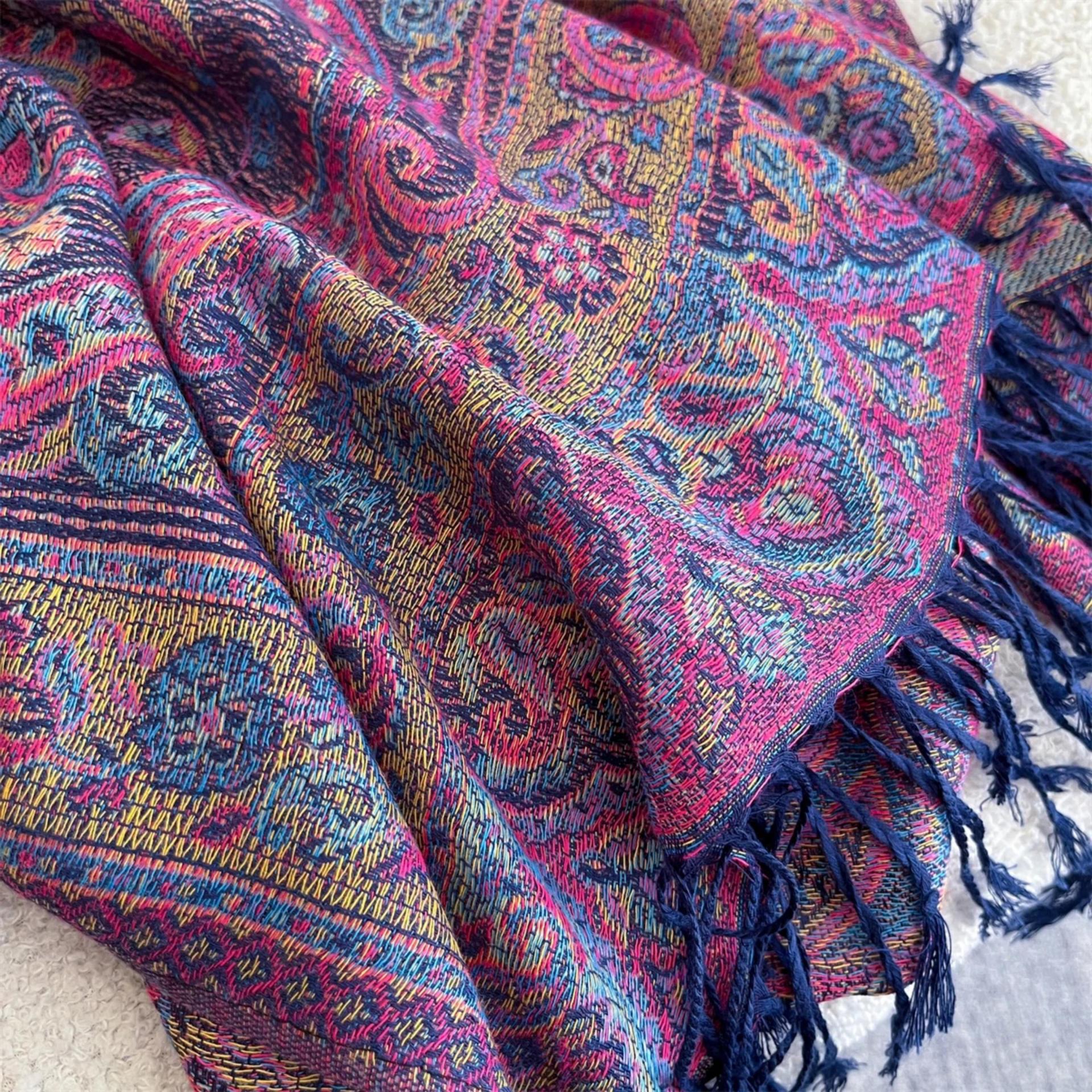 Soft Pashmina Shawl & Scarf for Women, Jacquard Brocade, Shawl, Sarong or Head Wraps